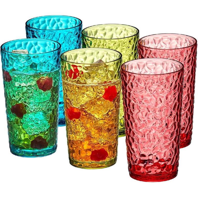 GupudaoCo Unbreakable Tritan Plastic Tumblers (Set Of 6), Plastic Drinking Glasses,HighBalls